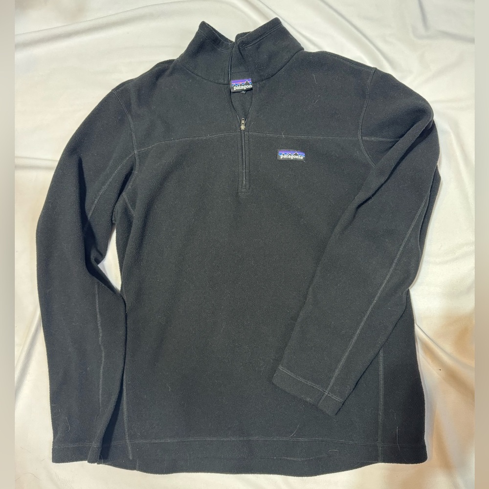 Patagonia Men’s Medium Reg Black 1/4 Zip Neck Fleece Pullover